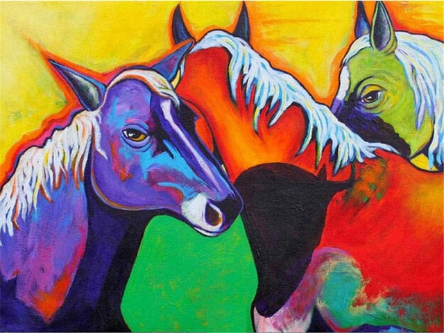 Animals Vase Paint By Numbers DIY Canvas Oil Painting