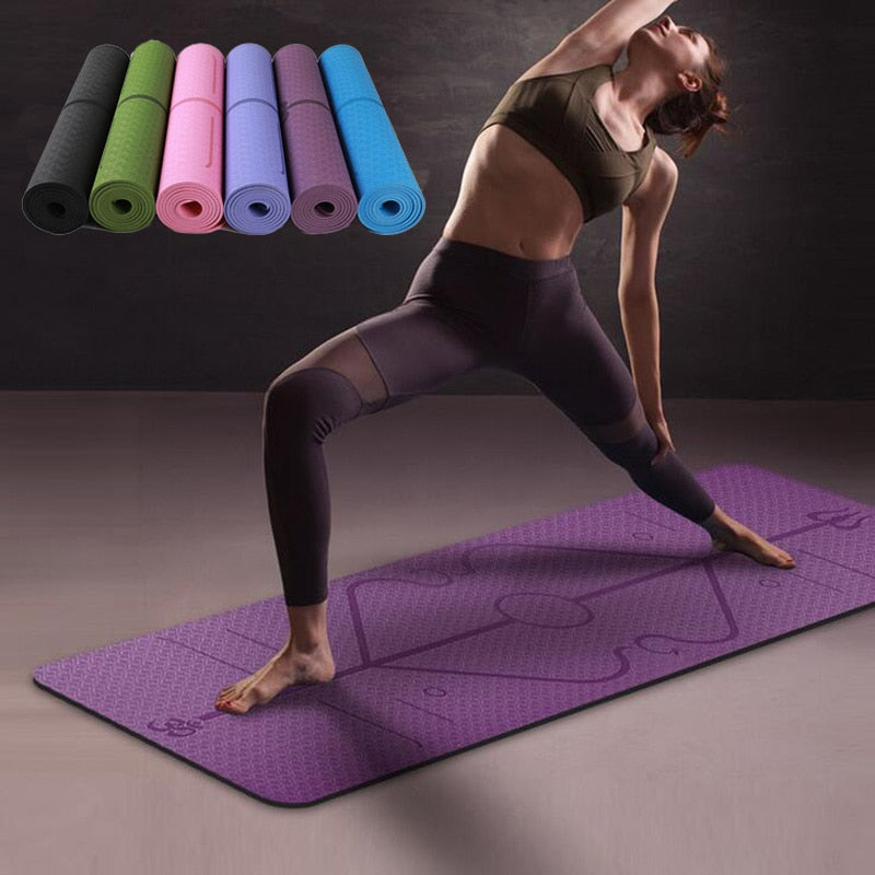 Extra Long Double Sided Exercise Yoga Mat w/ Carrying Bag