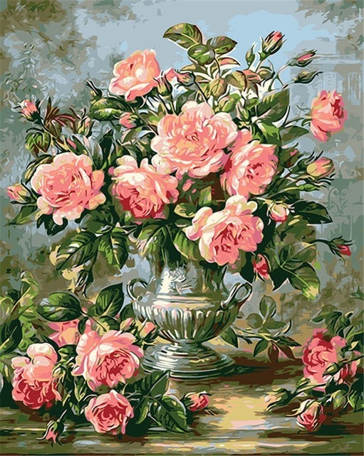 Paint by numbers for adults Flowers in Vase - Paint by numbers for