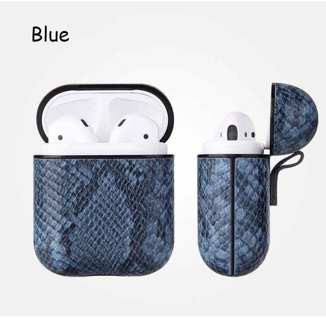 Snake Skin Leather Case For Apple AirPods