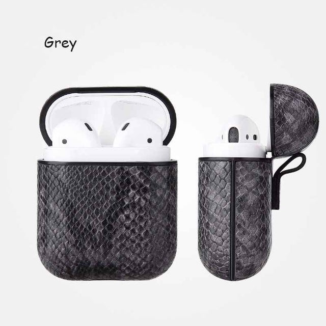 Snake Skin Leather Case For Apple AirPods