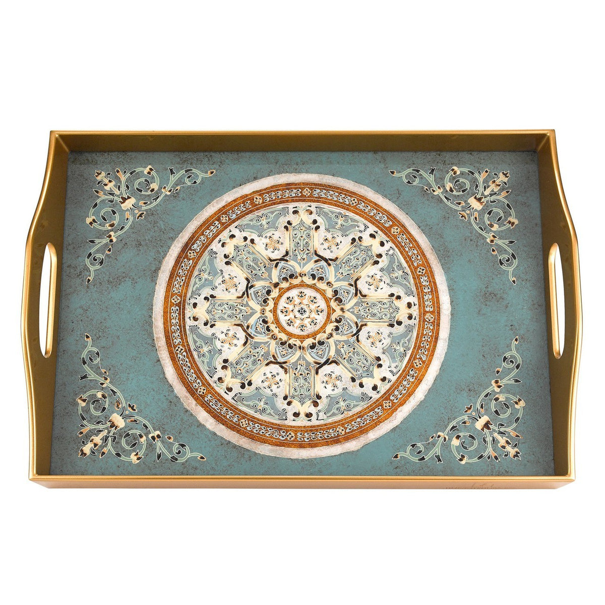 Paris Eglimose Reverse Hand Painted Glass Tray