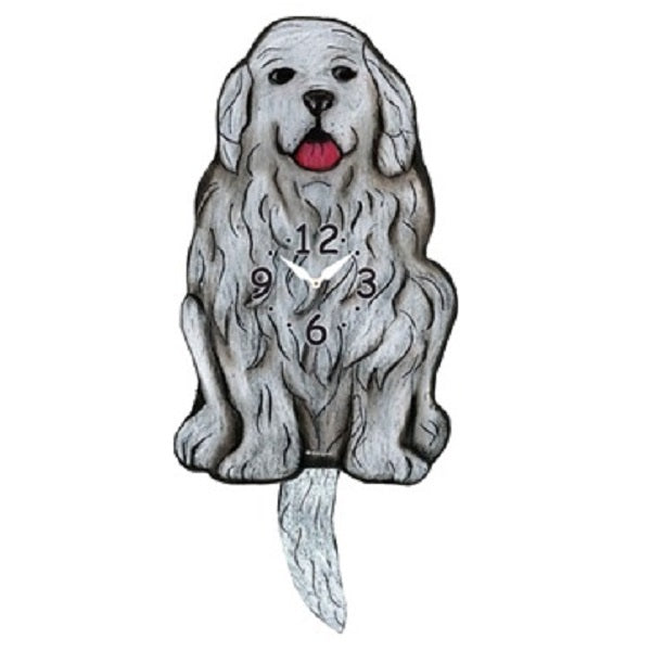 Great Pyrenees Dog Wagging Pendulum Clock