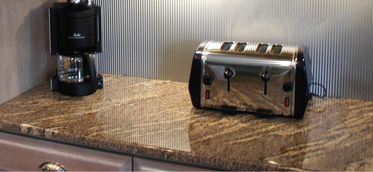 Backsplash Tile Rib 1 Argent Silver