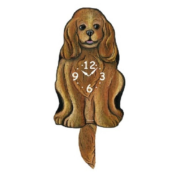 Ruby King Charles Spaniel Pendulum Clock