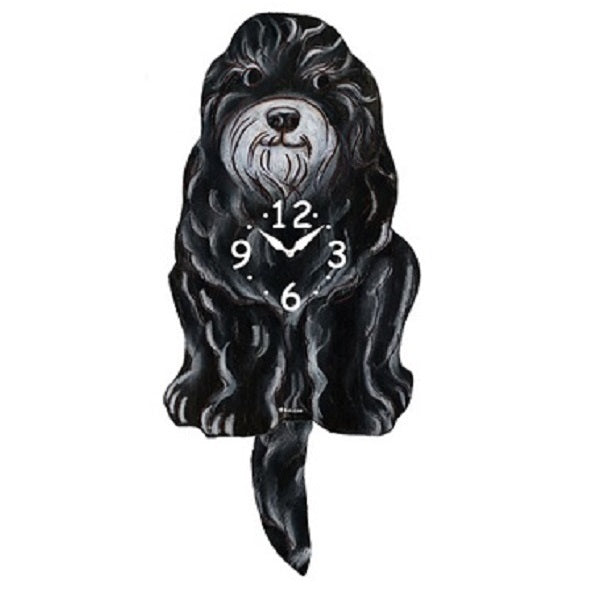 Schnoodle Dog Wagging Pendulum Clock