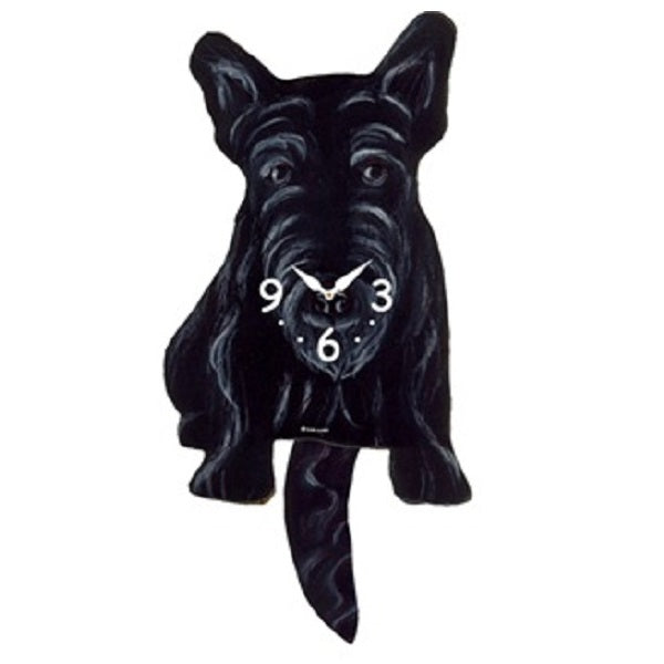 Scottish Terrier Dog Wagging Pendulum Clock