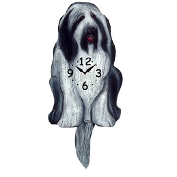 Old English Sheepdog Dog Wagging Pendulum Clock