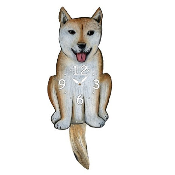Shiba Inu Dog Wagging Pendulum Clock