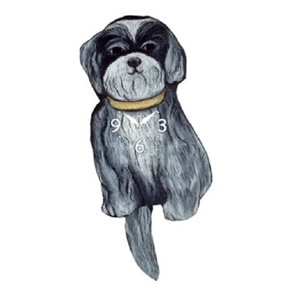 Shih Tzu Dog Wagging Pendulum Clock
