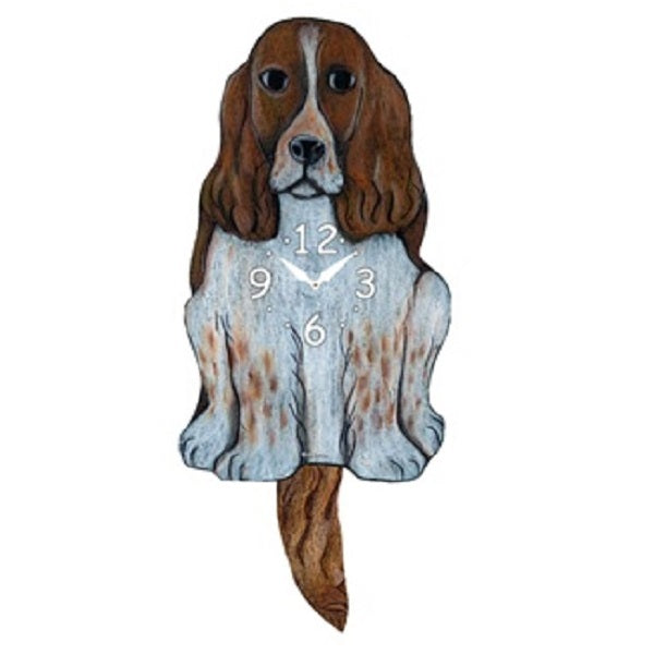 Springer Spaniel Dog Wagging Pendulum Clock