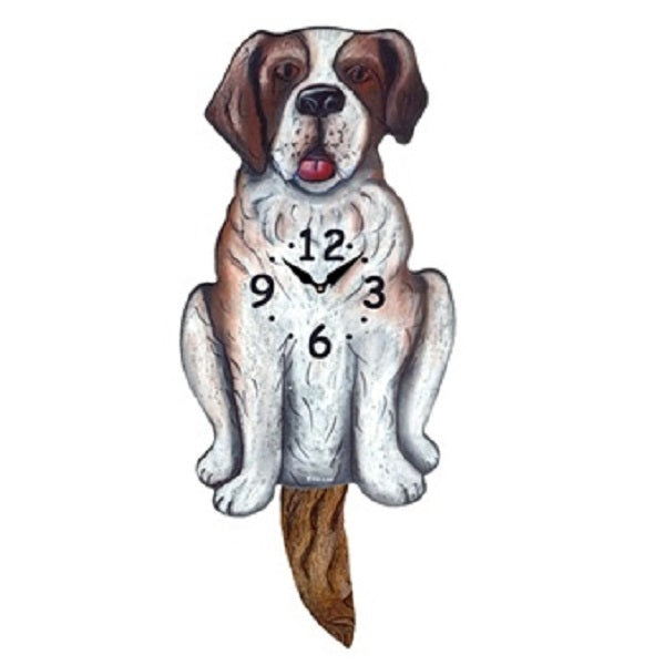St. Bernard Dog Wagging Pendulum Clock