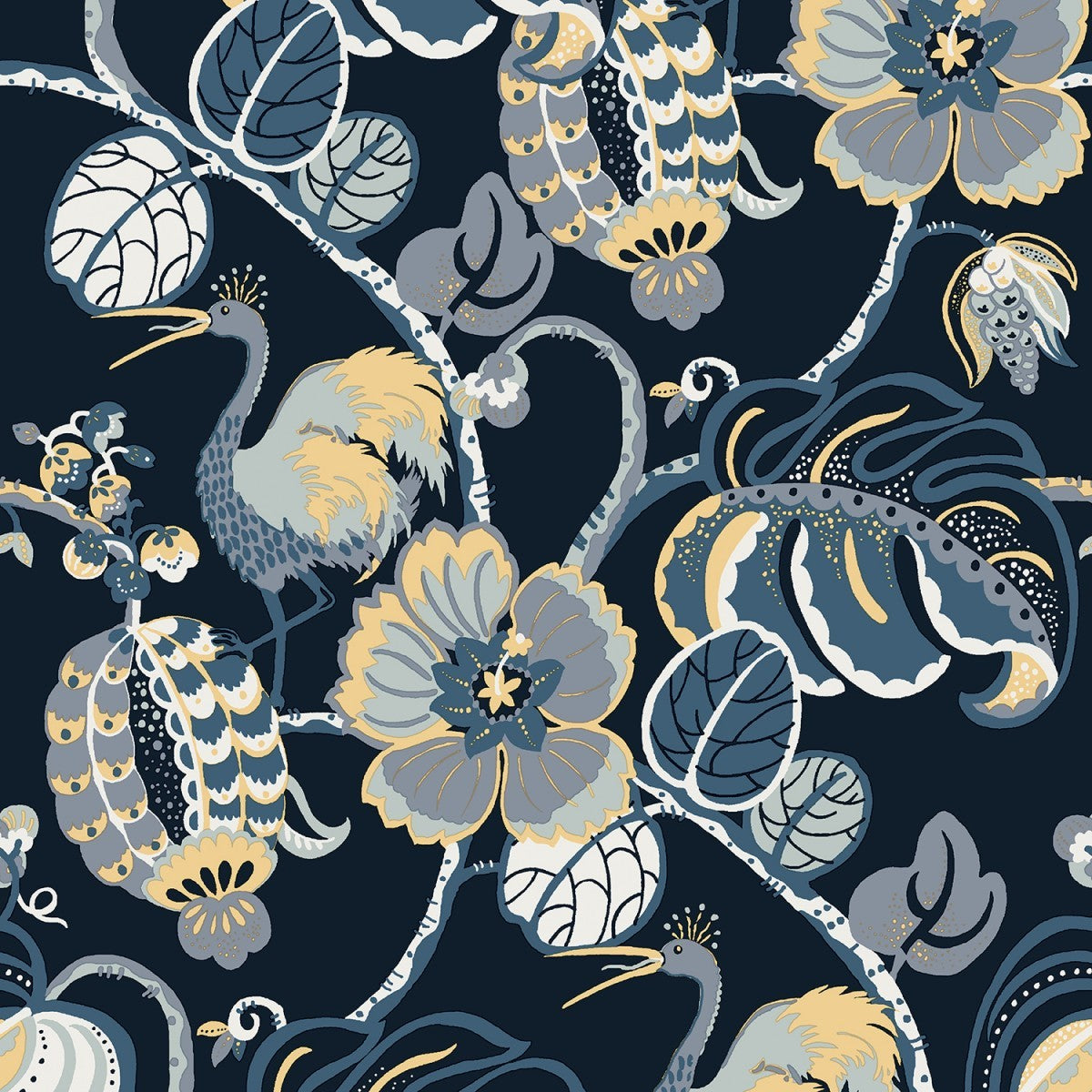 Tropical Fete Azure Blue Self-Adhesive TR416 Wallpaper