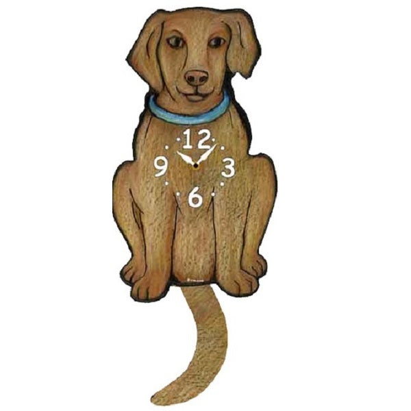 Vizsla Dog Wagging Pendulum Clock