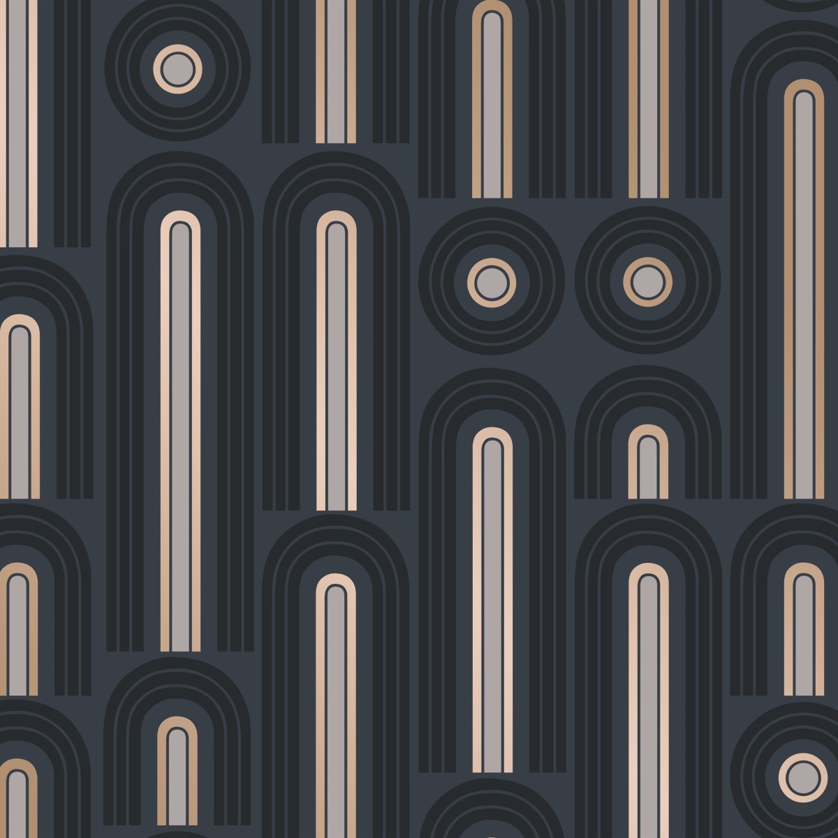 Wave Pop Graphite WA480 Self-Adhesive Wallpaper