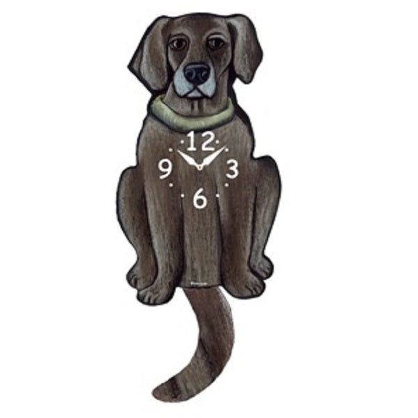 Weimaraner Dog Wagging Pendulum Clock