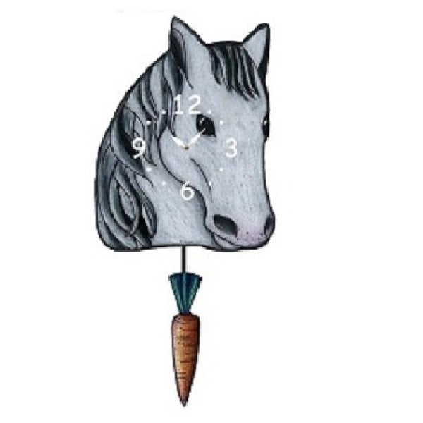 White Horse Pendulum Wall Clock