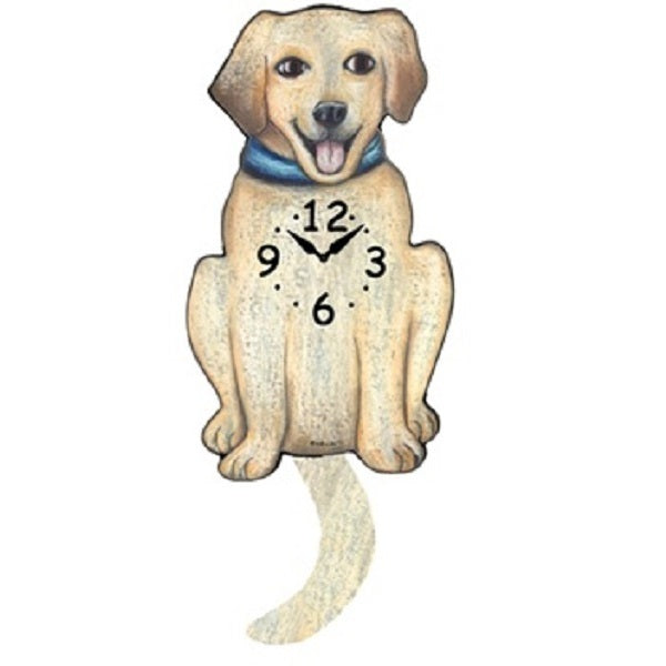 White Labrador Dog Wagging Pendulum Clock