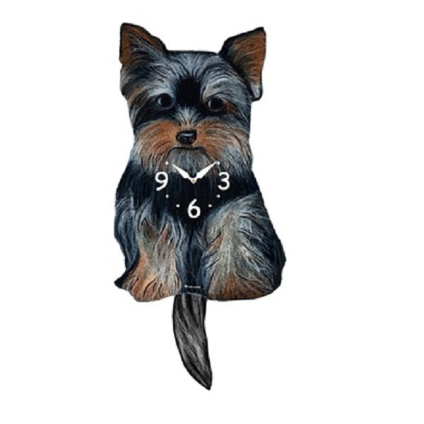 Yorkshire Terrier Dog Wagging Pendulum Clock